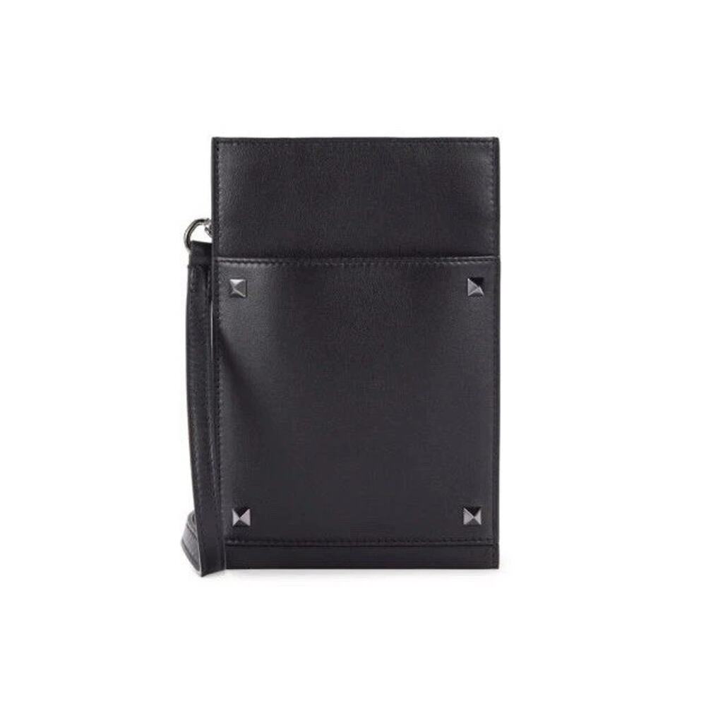 VALENTINO GARAVANI Rockstud Leather Phone Case Crossbody
